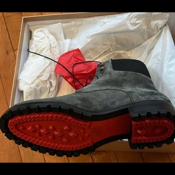 Louboutin boots for sale. Size 10.5, dark grey - Picture 3 of 3